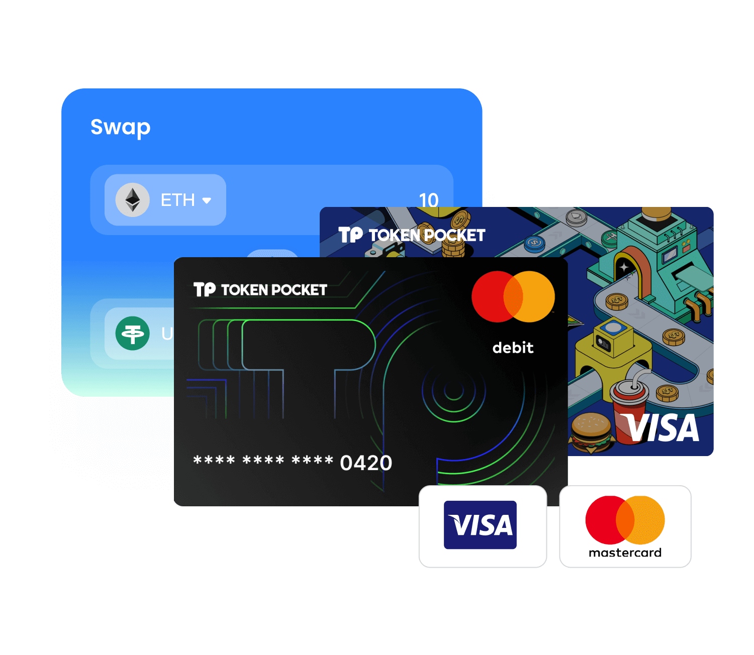 TokenPocket 閃兌服務與交易確認示意